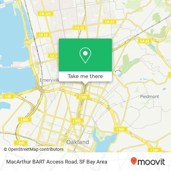 MacArthur BART Access Road map