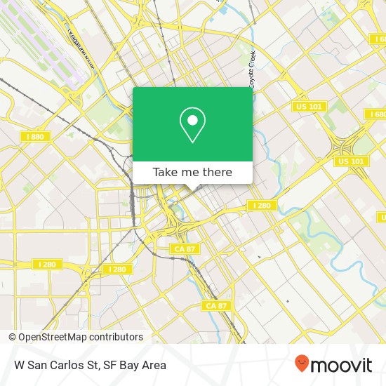 Mapa de W San Carlos St, San Jose, <B>CA< / B> 95113