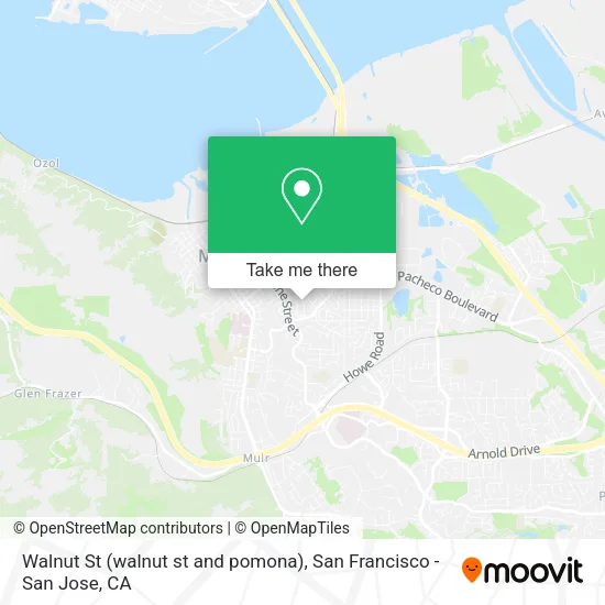 Mapa de Walnut St (walnut st and pomona)