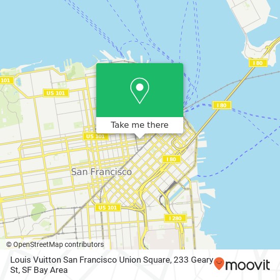 Louis Vuitton San Francisco Union Square, 233 Geary St map
