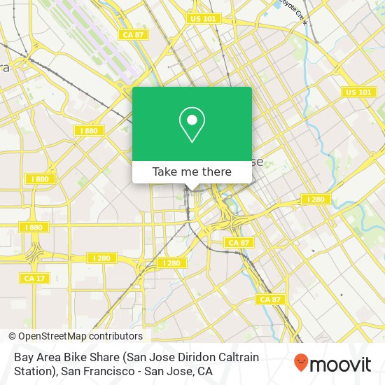 Mapa de Bay Area Bike Share (San Jose Diridon Caltrain Station)