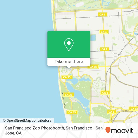 San Francisco Zoo Photobooth map