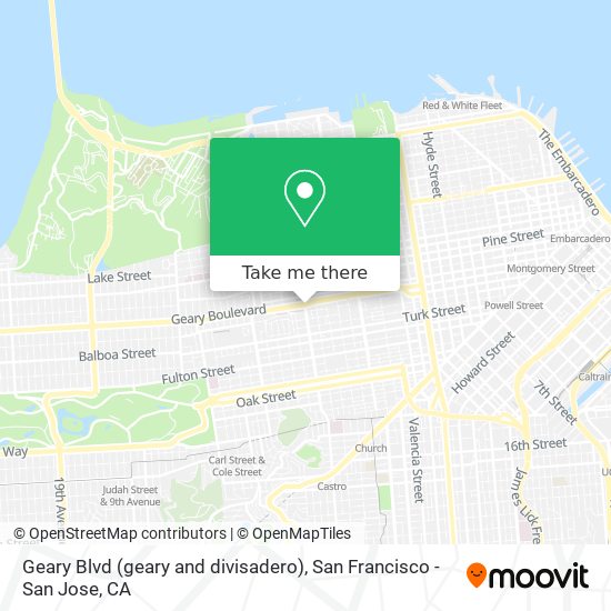 Geary Blvd (geary and divisadero) map