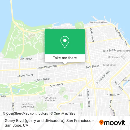 Mapa de Geary Blvd (geary and divisadero)