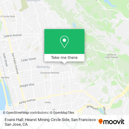Evans Hall: Hearst Mining Circle Side map