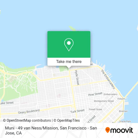 Muni - 49 van Ness/Mission map