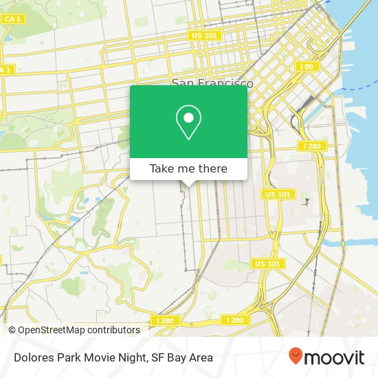 Mapa de Dolores Park Movie Night