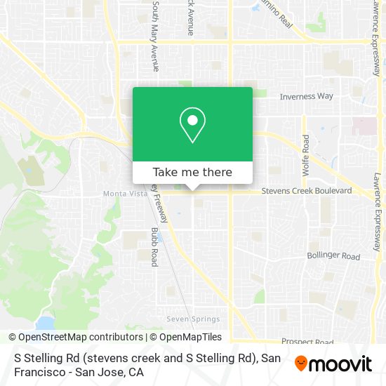 S Stelling Rd (stevens creek and S Stelling Rd) map