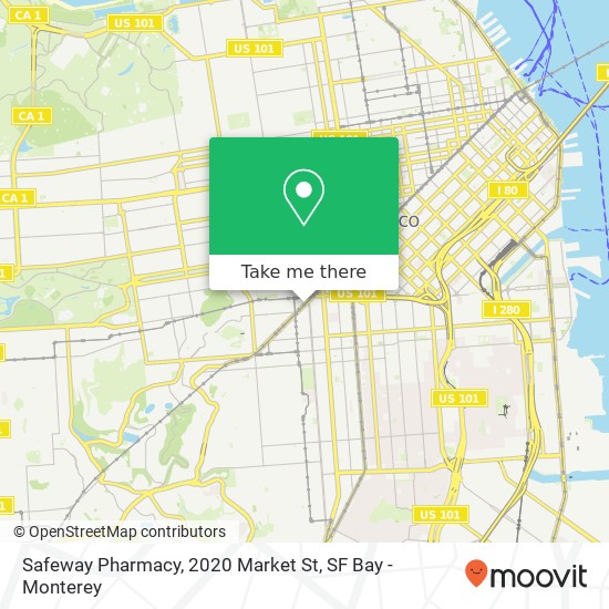 Mapa de Safeway Pharmacy, 2020 Market St