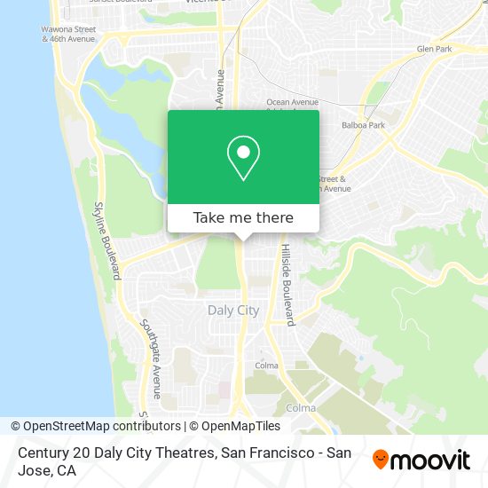 Mapa de Century 20 Daly City Theatres