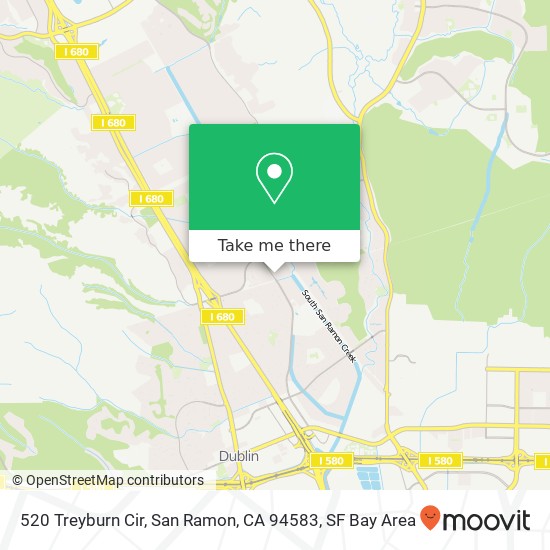 Mapa de 520 Treyburn Cir, San Ramon, CA 94583