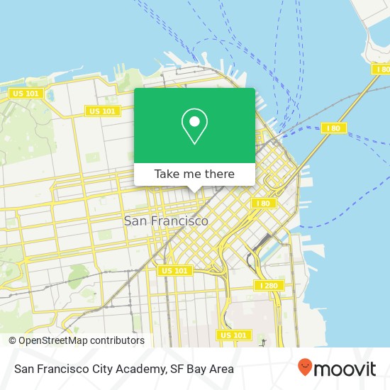 Mapa de San Francisco City Academy, 302 Eddy St