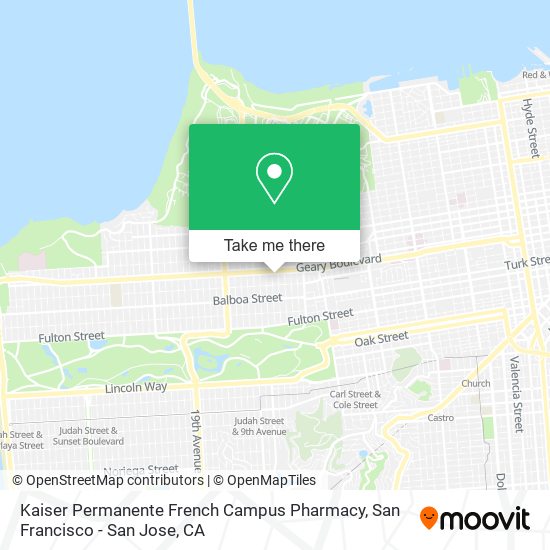 Mapa de Kaiser Permanente French Campus Pharmacy