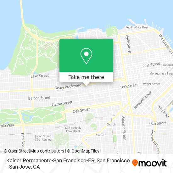 Kaiser Permanente-San Francisco-ER map