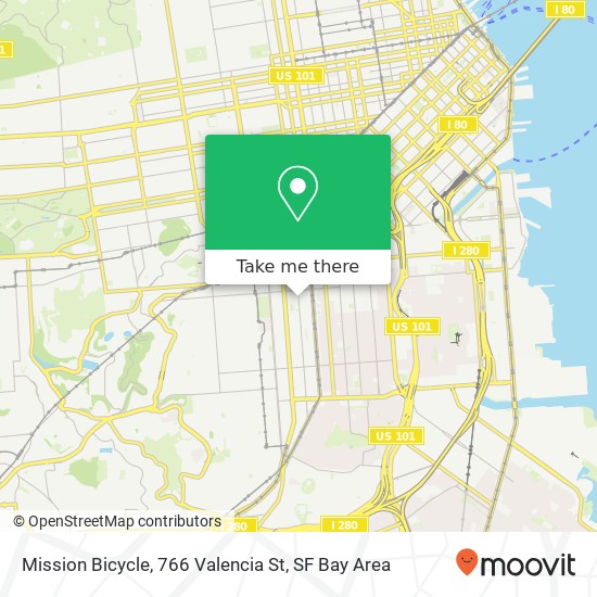Mapa de Mission Bicycle, 766 Valencia St
