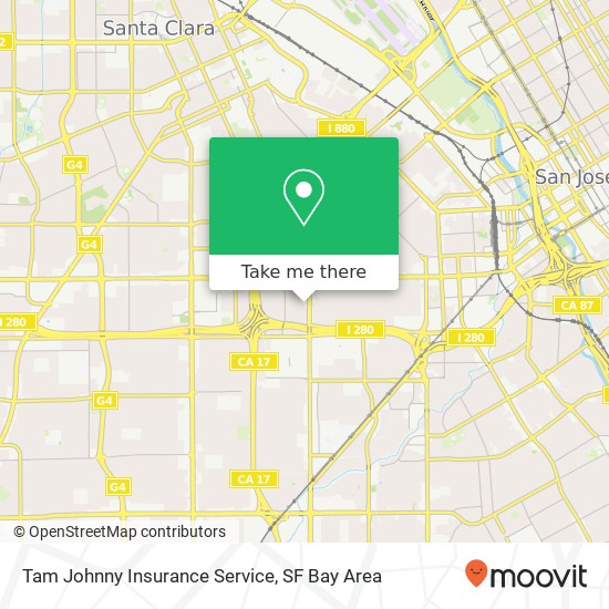 Mapa de Tam Johnny Insurance Service, 498 Flagg Ave