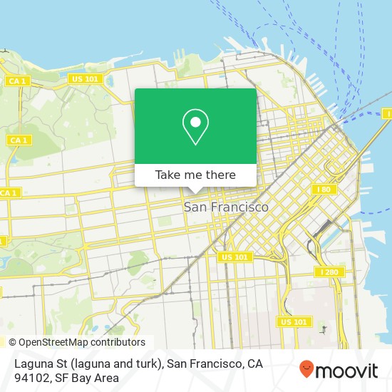 Laguna St (laguna and turk), San Francisco, CA 94102 map