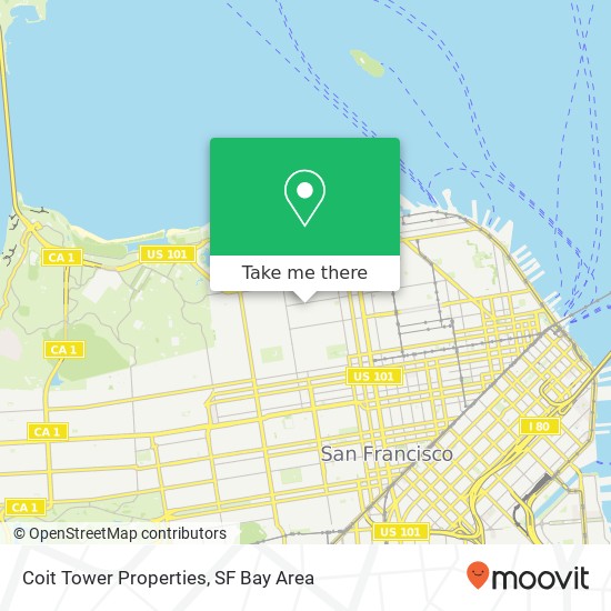 Mapa de Coit Tower Properties, 2001 Union St