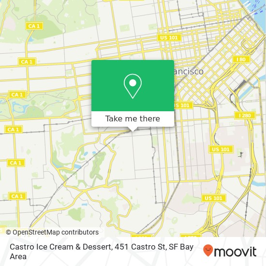 Mapa de Castro Ice Cream & Dessert, 451 Castro St