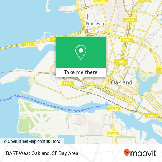 BART-West Oakland map