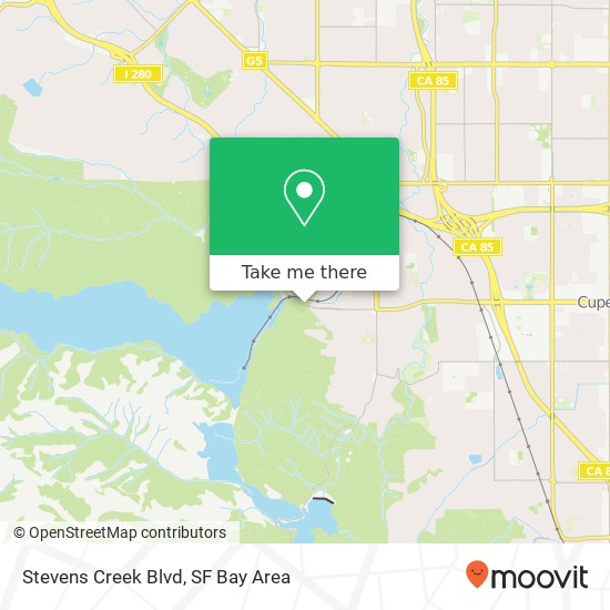 Stevens Creek Blvd, Cupertino (MONTE VISTA), CA 95014 map