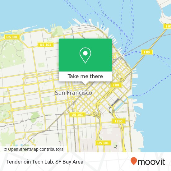 Mapa de Tenderloin Tech Lab, 150 Golden Gate Ave