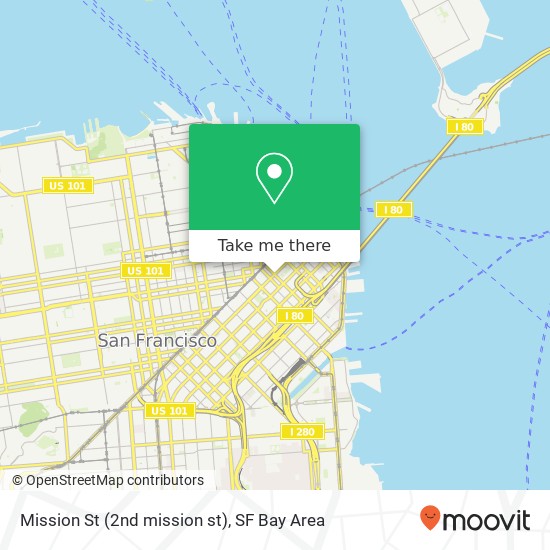 Mapa de Mission St (2nd mission st), San Francisco, <B>CA< / B> 94105