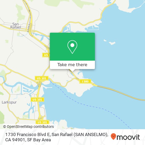 Mapa de 1730 Francisco Blvd E, San Rafael (SAN ANSELMO), CA 94901