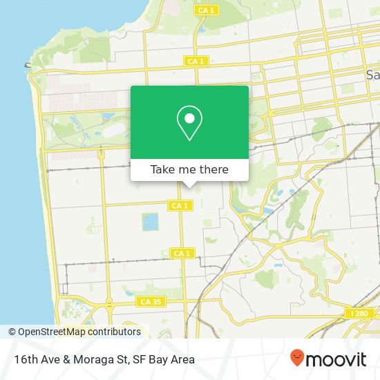 16th Ave & Moraga St map