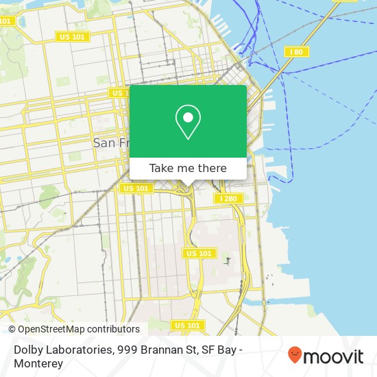 Mapa de Dolby Laboratories, 999 Brannan St
