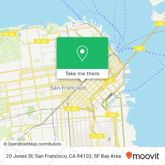 Mapa de 20 Jones St, San Francisco, CA 94102