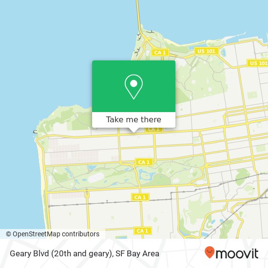 Mapa de Geary Blvd (20th and geary), San Francisco, CA 94121