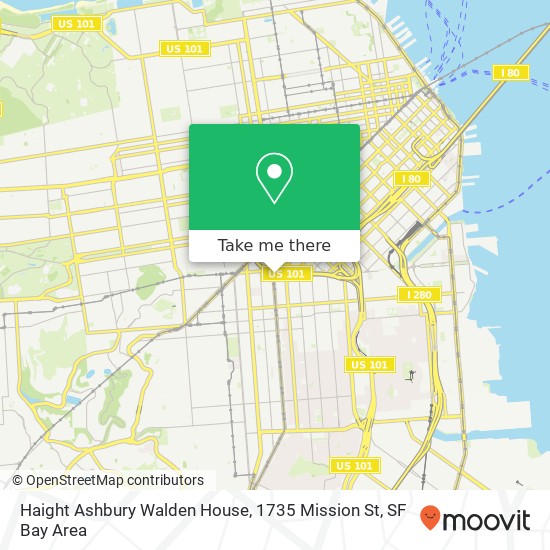Mapa de Haight Ashbury Walden House, 1735 Mission St