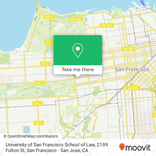 Mapa de University of San Francisco School of Law, 2199 Fulton St