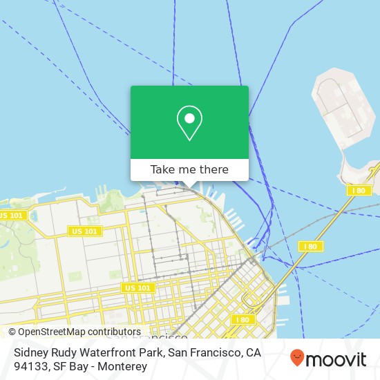 Mapa de Sidney Rudy Waterfront Park, San Francisco, CA 94133