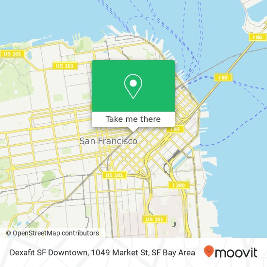 Mapa de Dexafit SF Downtown, 1049 Market St