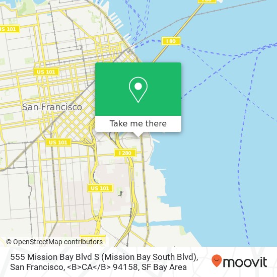 Mapa de 555 Mission Bay Blvd S (Mission Bay South Blvd), San Francisco, <B>CA< / B> 94158