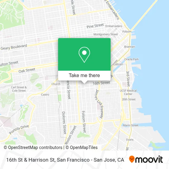 16th St & Harrison St map