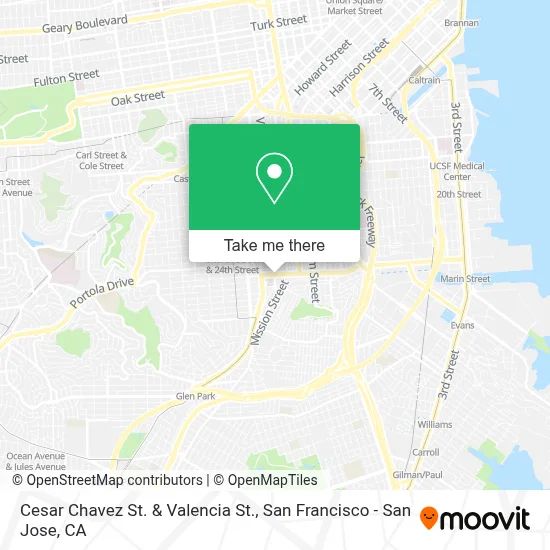 Cesar Chavez St. & Valencia St. map