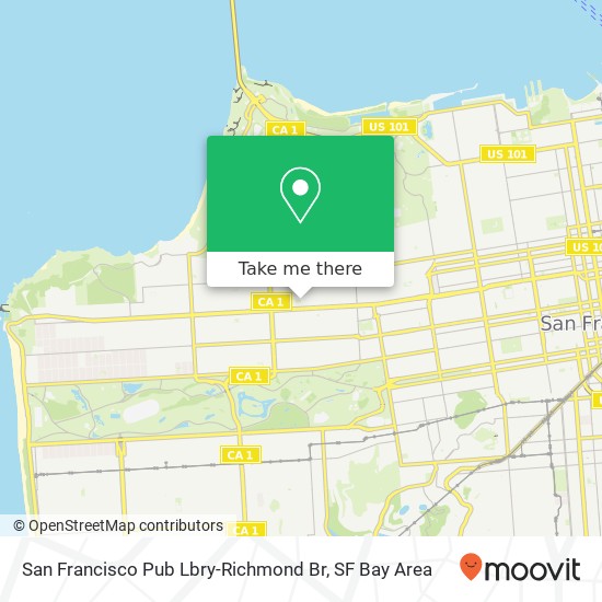 Mapa de San Francisco Pub Lbry-Richmond Br, 351 9th Ave