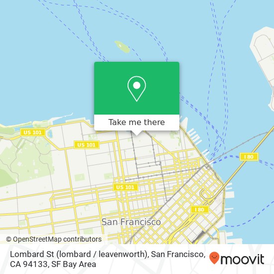 Lombard St (lombard / leavenworth), San Francisco, CA 94133 map