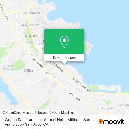 Westin San Francisco Airport Hotel Millbrae map