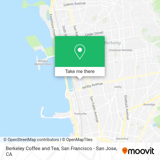 Berkeley Coffee and Tea map