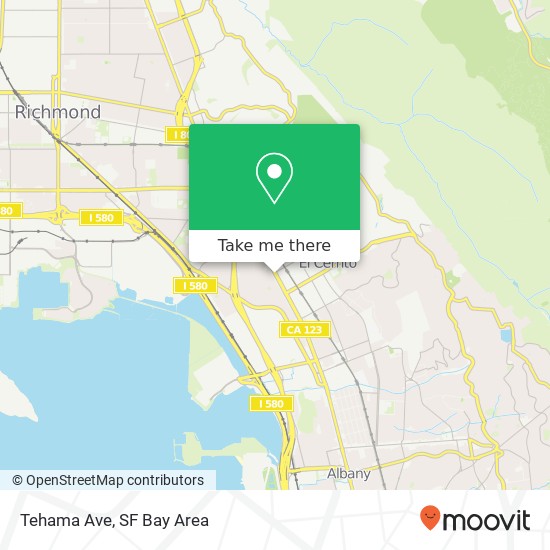 Mapa de Tehama Ave, El Cerrito, CA 94530