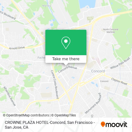 CROWNE PLAZA HOTEL-Concord map