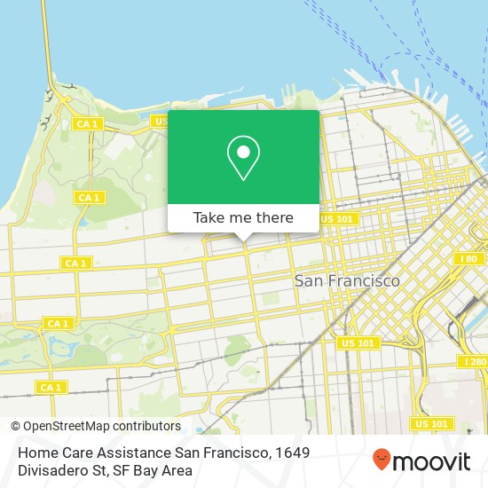 Mapa de Home Care Assistance San Francisco, 1649 Divisadero St