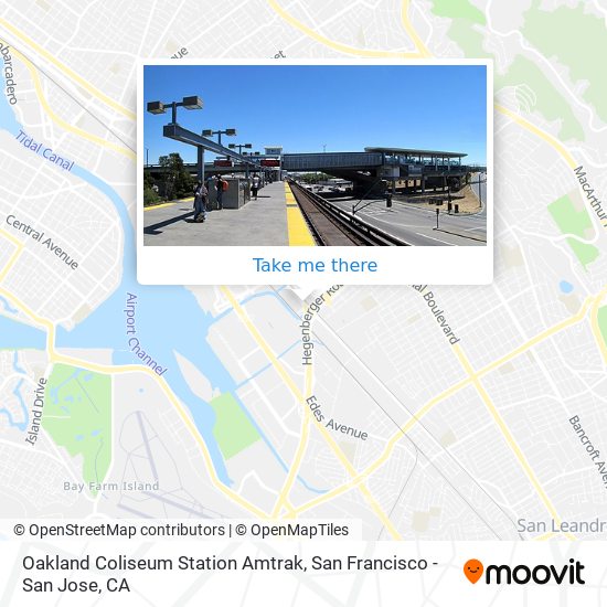 Mapa de Oakland Coliseum Station Amtrak
