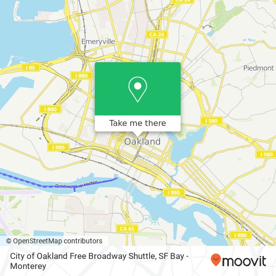 Mapa de City of Oakland Free Broadway Shuttle
