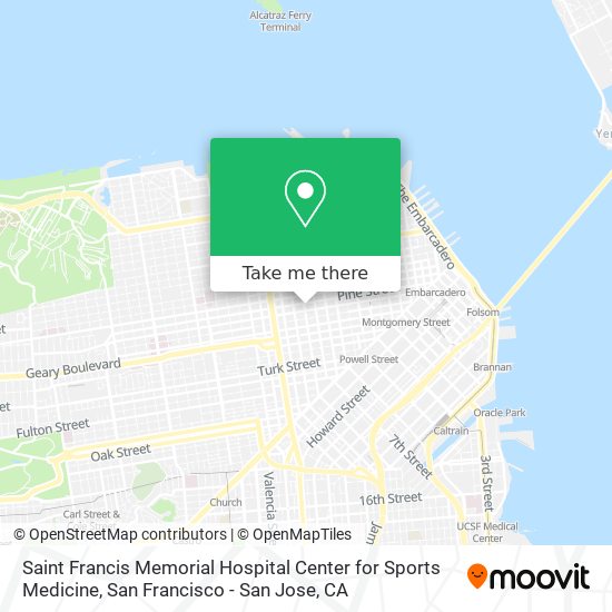Mapa de Saint Francis Memorial Hospital Center for Sports Medicine