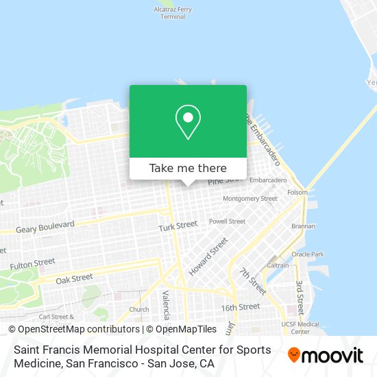 Saint Francis Memorial Hospital Center for Sports Medicine map